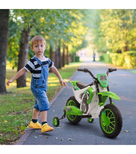 Moto Eléctrica para Niños de +3 Años 12V Moto de Juguete Infantil con 2 Ruedas de Equilibrio Velocidad 3-8 km/h Arranque Suave 1