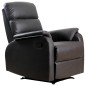 Sillón Relax Reclinable Manual, Sillón Relax Tapizado en PU con Reposapiés Retráctil, Acolchado Grueso, Butaca Reclinable hasta