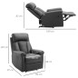 Sillón Relax Reclinable hasta 150° Tapizado en PU Butaca de Salón con Reposapiés Retráctil Respaldo Alto Resposabrazos para Dorm