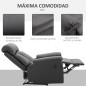 Sillón Relax Reclinable hasta 150° Tapizado en PU Butaca de Salón con Reposapiés Retráctil Respaldo Alto Resposabrazos para Dorm
