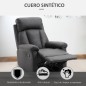 Sillón Relax Reclinable hasta 150° Tapizado en PU Butaca de Salón con Reposapiés Retráctil Respaldo Alto Resposabrazos para Dorm