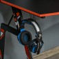 Mesa Gaming Escritorio para Computadora PC con Soporte para Monitor y Altavoz Portavasos Gancho para Auriculares Fibra de Carbon