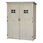 Armario de Madera para Exterior para Herramientas de Jardinería con Doble Puerta y Estantes 127,5x50x164 cm Gris Armario de Madera para Exterior para Herramientas de Jardinería con Doble Puerta y Estantes 127,5x50x164 cm Gris