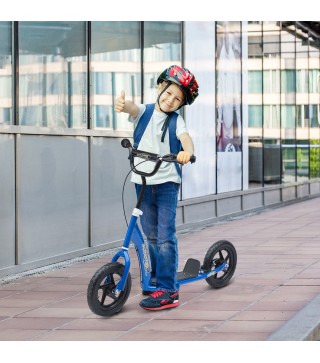 Patinete para Niños de 5-12 Años Scooter de 2 Ruedas Grandes de 12 Pulgadas con Freno y Manillar Ajustable en Altura Carga Máx.