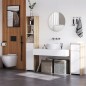 Armario Alto de Baño Mueble Columna de Baño con 1 Puerta Cajón y 3 Estantes Balda Ajustable para Cocina Salón 32,6x30x17