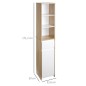 Armario Alto de Baño Mueble Columna de Baño con 1 Puerta Cajón y 3 Estantes Balda Ajustable para Cocina Salón 32,6x30x17