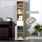 Armario Alto de Baño Mueble Columna de Baño con 1 Puerta Cajón y 3 Estantes Balda Ajustable para Cocina Salón 32,6x30x17
