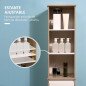 Armario Alto de Baño Mueble Columna de Baño con 1 Puerta Cajón y 3 Estantes Balda Ajustable para Cocina Salón 32,6x30x171,2 cm M