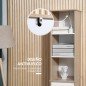 Armario Alto de Baño Mueble Columna de Baño con 1 Puerta Cajón y 3 Estantes Balda Ajustable para Cocina Salón 32,6x30x171,2 cm M