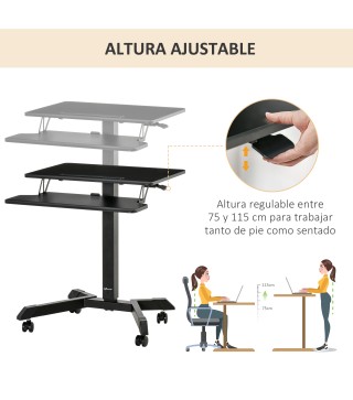 Escritorio de Pie Ajustable y Móvil