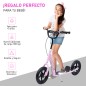 Patinete para Niños de 5-12 Años Scooter de 2 Ruedas Grandes de 12 Pulgadas con Freno y Manillar Ajustable en Altura Carga Máx.