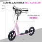 Patinete para Niños de 5-12 Años Scooter de 2 Ruedas Grandes de 12 Pulgadas con Freno y Manillar Ajustable en Altura Carga Máx.