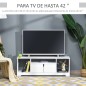 Mueble de TV para Televisor de hasta 42" Mesa para TV de Salón Moderna con Armario de Doble Puerta y 3 Compartimentos Abiertos 1