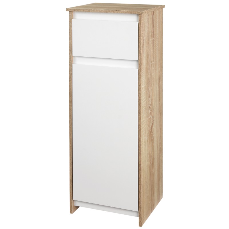 Armario Auxiliar de Baño con 1 Cajón y 1 Puerta Mueble Auxiliar de Baño para Salón Aseo Dormitorio Estilo Moderno Antivuelco 32, Armario Auxiliar de Baño con 1 Cajón y 1 Puerta Mueble Auxiliar de Baño para Salón Aseo Dormitorio Estilo Moderno Antivuelco 32,