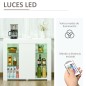 Aparador Moderno con Luces LED Mueble Buffet con 1 Puerta de Alto Brillo Cierre a Presión Estantes Ajustables y Control Remoto 9