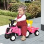 Tractor sin Pedales para Niños de 12-36 Meses con Remolque Extraíble Coche Correpasillos con Bocina Faros Pala Asiento de Suelo