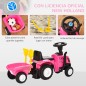 Tractor sin Pedales para Niños de 12-36 Meses con Remolque Extraíble Coche Correpasillos con Bocina Faros Pala Asiento de Suelo