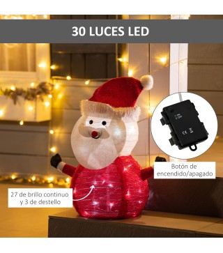 Papá Noel de Tela con Luces