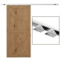 Herraje para Puerta Corredera 186 cm Kit de Accesorios para Puerta Corrediza de Madera con Riel de Metal