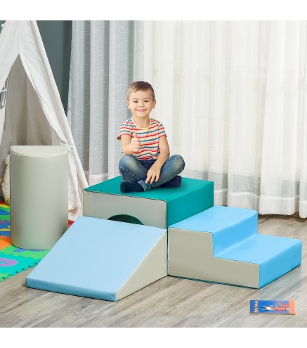 Juego de 4 Bloques de Espuma para Niños de 1-3 Años Figuras de Construcción Juguete para Aprendizaje Infantil Bloques Psicomotri