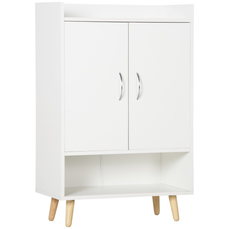 Armario Auxiliar para 12 Pares de Zapatos con 4 Estantes para Recibidor Salón Dormitorio 60x30x92 cm Blanco