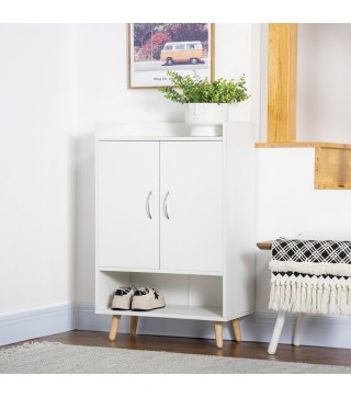 Armario Auxiliar para 12 Pares de Zapatos con 4 Estantes para Recibidor Salón Dormitorio 60x30x92 cm Blanco