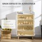 Armario Auxiliar para 12 Pares de Zapatos con 4 Estantes para Recibidor Salón Dormitorio 60x30x92 cm Blanco