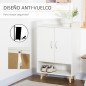 Armario Auxiliar para 12 Pares de Zapatos con 4 Estantes para Recibidor Salón Dormitorio 60x30x92 cm Blanco