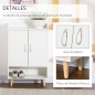 Armario Auxiliar para 12 Pares de Zapatos con 4 Estantes para Recibidor Salón Dormitorio 60x30x92 cm Blanco