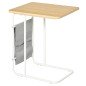 Mesa Auxiliar de Sofá en Forma de C con Bolsa de Almacenaje Extraíble Mesa Lateral para Salón Dormitorio Oficina 37x48x55,8 cm R Mesa Auxiliar de Sofá en Forma de C con Bolsa de Almacenaje Extraíble Mesa Lateral para Salón Dormitorio Oficina 37x48x55,8 cm R