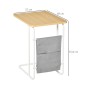 Mesa Auxiliar de Sofá en Forma de C con Bolsa de Almacenaje Extraíble Mesa Lateral para Salón Dormitorio Oficina 37x48x55,8 cm R