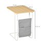 Mesa Auxiliar de Sofá en Forma de C con Bolsa de Almacenaje Extraíble Mesa Lateral para Salón Dormitorio Oficina 37x48x55,8 cm R Mesa Auxiliar de Sofá en Forma de C con Bolsa de Almacenaje Extraíble Mesa Lateral para Salón Dormitorio Oficina 37x48x55,8 cm R
