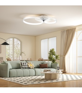 Lámpara de Techo LED 40W 3000 K/4000 K/6500 K para Dormitorio Salón Cocina Comedor Blanco