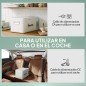 Nevera Portátil Eléctrica 16,8L Refrigerador de Coche 12/24/220V -20℃ a +20 ℃ con Pantalla Luz LED 59x32x28 cm Blanco