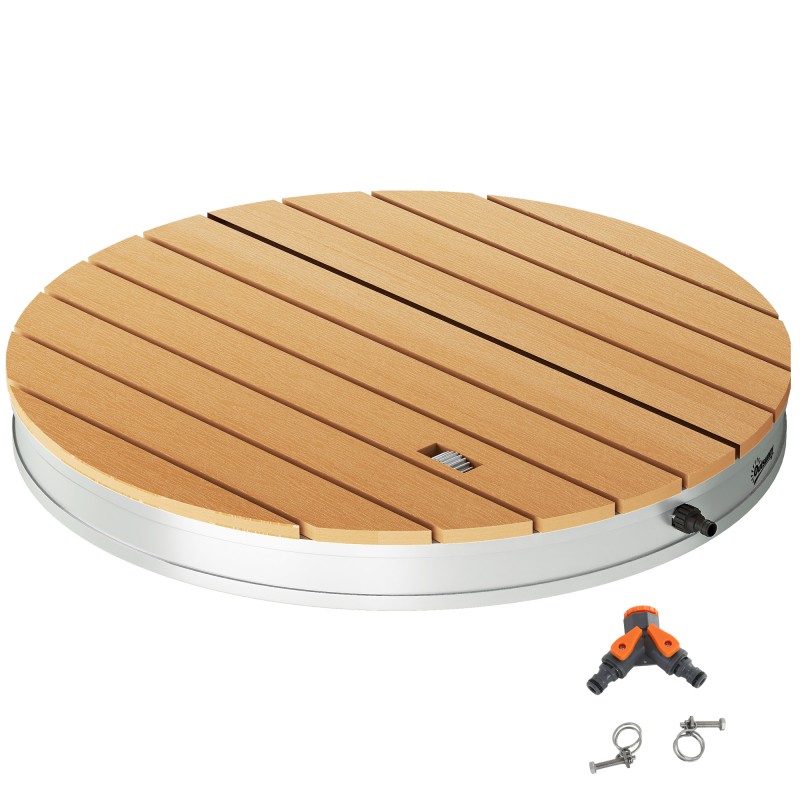 Ducha Redonda de Suelo Ø70,5 cm con Chorro hasta 4 m con Estructura de Aluminio Resistente a los Rayos UV