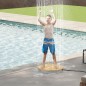 Ducha Redonda de Suelo Ø70,5 cm con Chorro hasta 4 m con Estructura de Aluminio Resistente a los Rayos UV