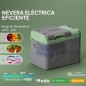 Nevera Portátil Eléctrica 24,2L Refrigerador de Coche 12V-220V -20℃ a +20 ℃ con Pantalla Luz LED 60,2x33,4x41,4 cm Gris