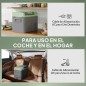Nevera Portátil Eléctrica 24,2L Refrigerador de Coche 12V-220V -20℃ a +20 ℃ con Pantalla Luz LED 60,2x33,4x41,4 cm Gris