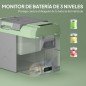 Nevera Portátil Eléctrica 24,2L Refrigerador de Coche 12V-220V -20℃ a +20 ℃ con Pantalla Luz LED 60,2x33,4x41,4 cm Gris