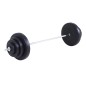 Barra de Pesas Ajustables 70 kg con 8 Discos 1,5kg 5kg 10kg 15kg y 1 Barra en Hogar Gimnasio 170x40,5x40,5 cm Negro
