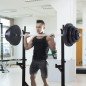 Barra de Pesas Ajustables 70 kg con 8 Discos 1,5kg 5kg 10kg 15kg y 1 Barra en Hogar Gimnasio 170x40,5x40,5 cm Negro