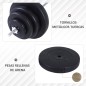 Barra de Pesas Ajustables 70 kg con 8 Discos 1,5kg 5kg 10kg 15kg y 1 Barra en Hogar Gimnasio 170x40,5x40,5 cm Negro