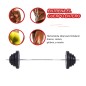 Barra de Pesas Ajustables 70 kg con 8 Discos 1,5kg 5kg 10kg 15kg y 1 Barra en Hogar Gimnasio 170x40,5x40,5 cm Negro
