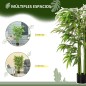 Bambú Artificial 140 cm con Maceta y Cañas Realistas Árbol Sintético Interior para Decoración de Hogar Oficina Interior Verde