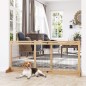 Barrera de Seguridad para Perros Extensible Barrera para Perros en Casa de Madera 104-180x36x69 cm Natural