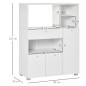 Mueble Auxiliar de Cocina Mueble para Microondas Aparador de Cocina con Cajón Estantes 3 Puertas 3 Compartimientos Diseño Anti-v