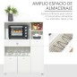 Mueble Auxiliar de Cocina Mueble para Microondas Aparador de Cocina con Cajón Estantes 3 Puertas 3 Compartimientos Diseño Anti-v