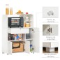 Mueble Auxiliar de Cocina Mueble para Microondas Aparador de Cocina con Cajón Estantes 3 Puertas 3 Compartimientos Diseño Anti-v