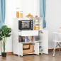 Mueble Auxiliar de Cocina Mueble para Microondas Aparador de Cocina con Cajón Estantes 3 Puertas 3 Compartimientos Diseño Anti-v