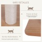 Árbol Rascador para Gatos de Madera 71,5x49,5x120 cm Torre de Gato con Cueva Plataformas Postes Rascadores de Sisal Cojines de F